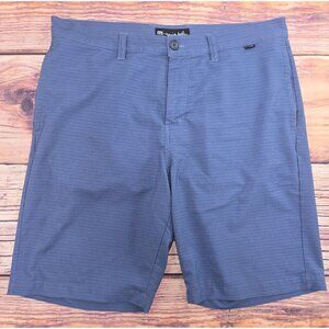 Travis Mathew Mens Blue Striped Flat Front Golf Shorts 34 *Small flaw*